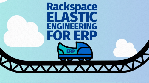 Roller coster icon with text above that reads Rackspace Elastic Engineering for ERP